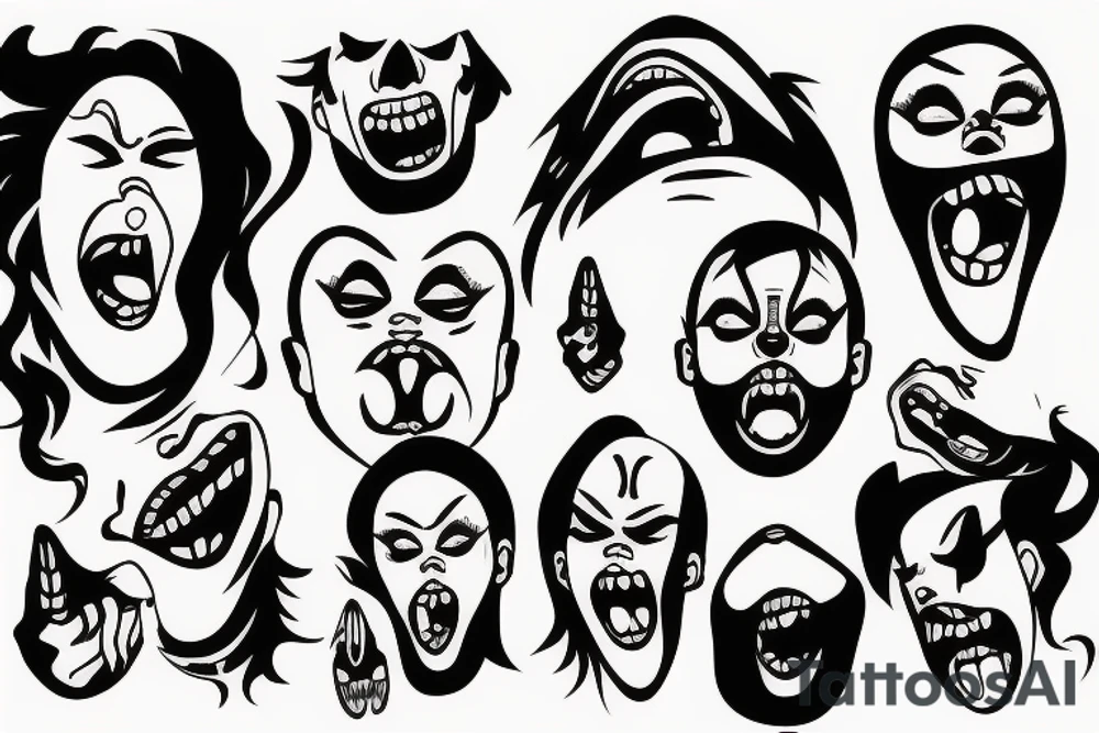 Empty screaming face tattoo idea