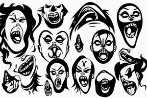 Empty screaming face tattoo idea