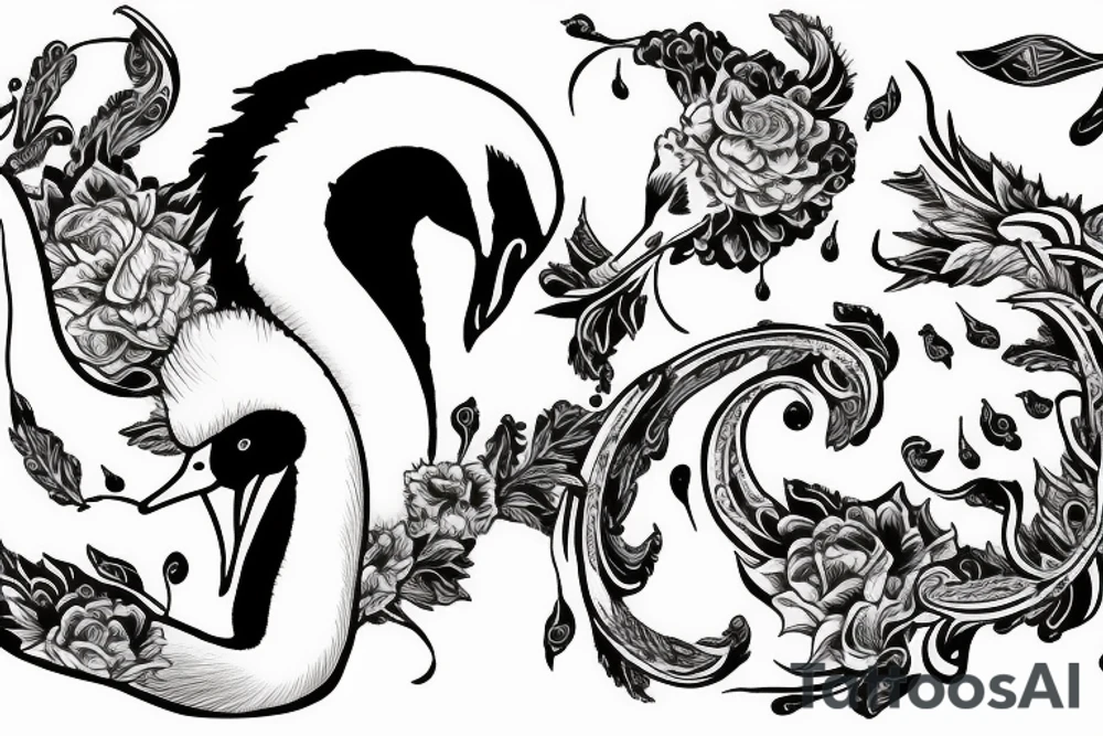 Musical Swan for memorial tattoo idea