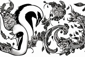 Musical Swan for memorial tattoo idea