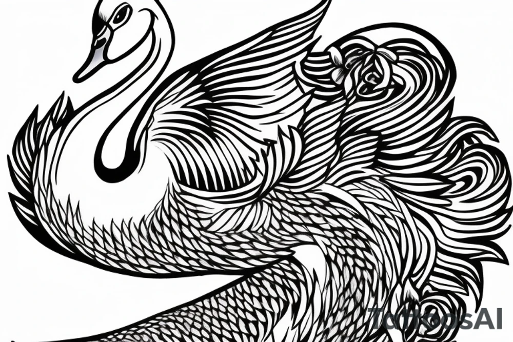 Musical Swan for memorial tattoo idea