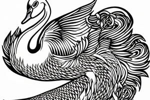 Musical Swan for memorial tattoo idea