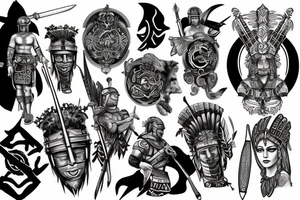 Roman warrior tattoo idea