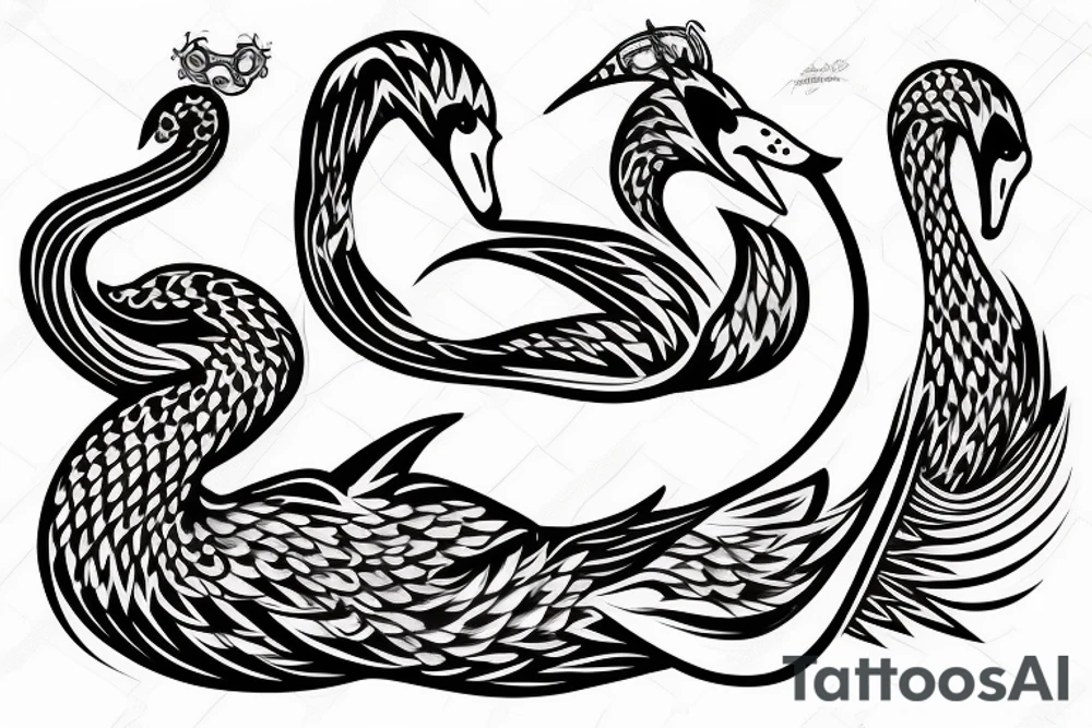 Music swan tattoo idea