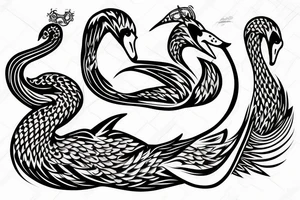 Music swan tattoo idea