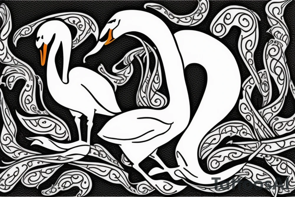 Music swan tattoo idea