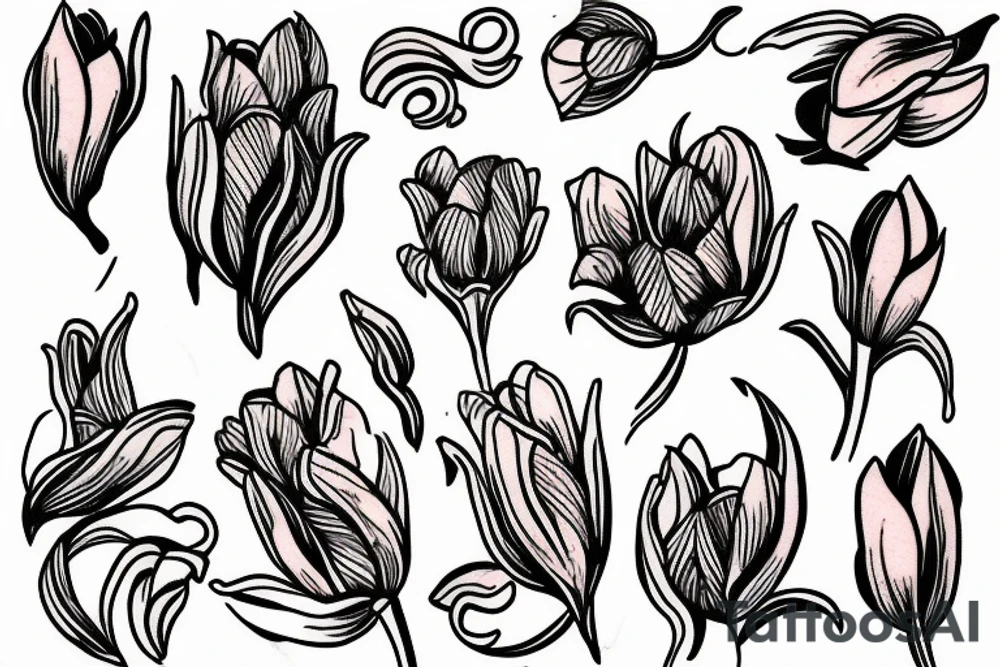 freedom in hindi and tulip tattoo idea