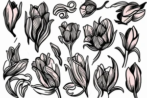 freedom in hindi and tulip tattoo idea