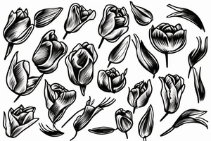aazadi and tulip tattoo idea