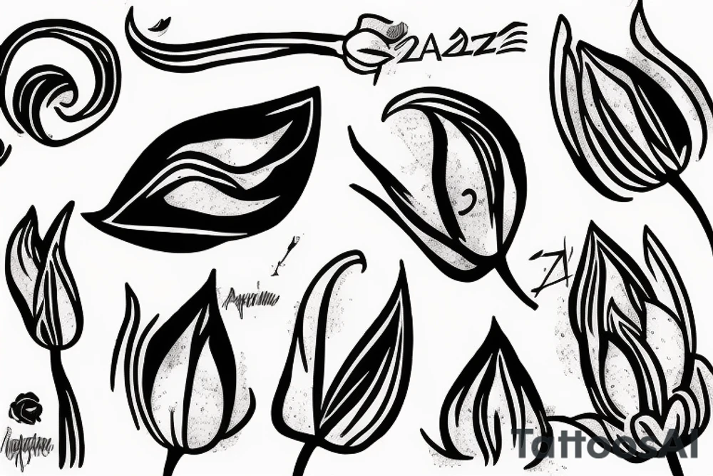 aazadi and tulip tattoo idea