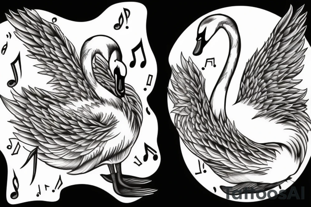 Music swan tattoo idea