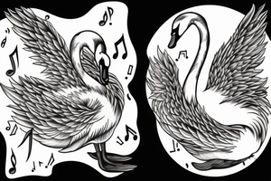 Music swan tattoo idea