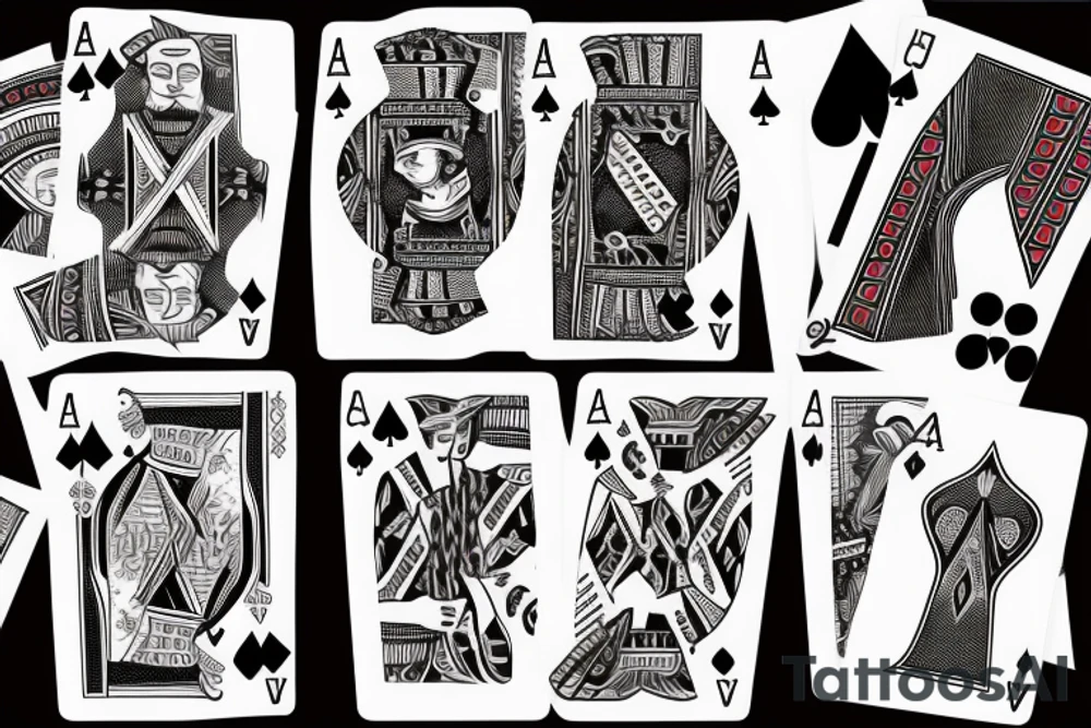 4 Aces playing cards tattoo idea