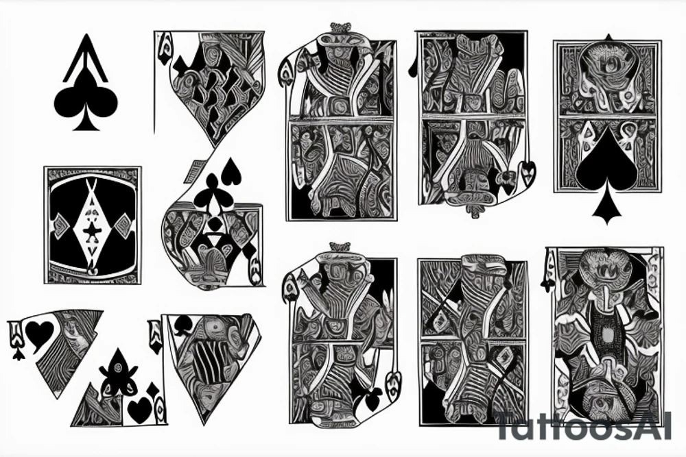 Ace of spades, ace of hearts, ace of clubs, ace of diamonds tattoo idea