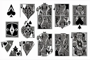 Ace of spades, ace of hearts, ace of clubs, ace of diamonds tattoo idea