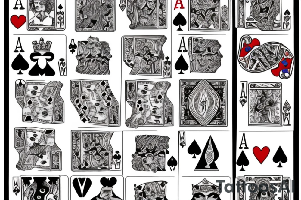 Ace of spades, ace of hearts, ace of clubs, ace of diamonds tattoo idea