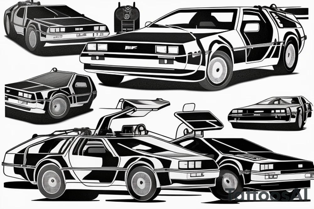 Black delorean tattoo idea