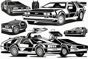 Black delorean tattoo idea