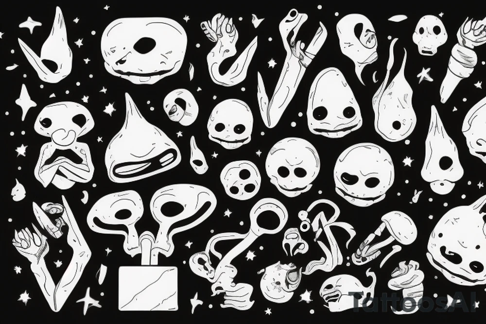 alien smoking a joint tattoo idea