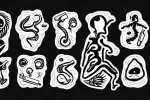 alien smoking a joint tattoo idea