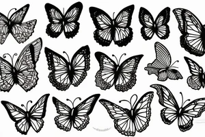3 butterflys next to eahother tattoo idea