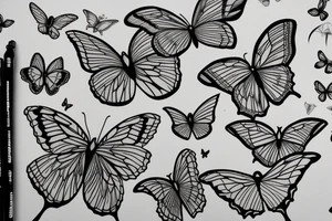 three butterflys next to eahother tattoo idea