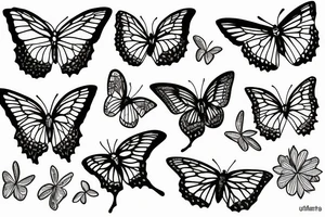 three butterflys next to eachother tattoo idea