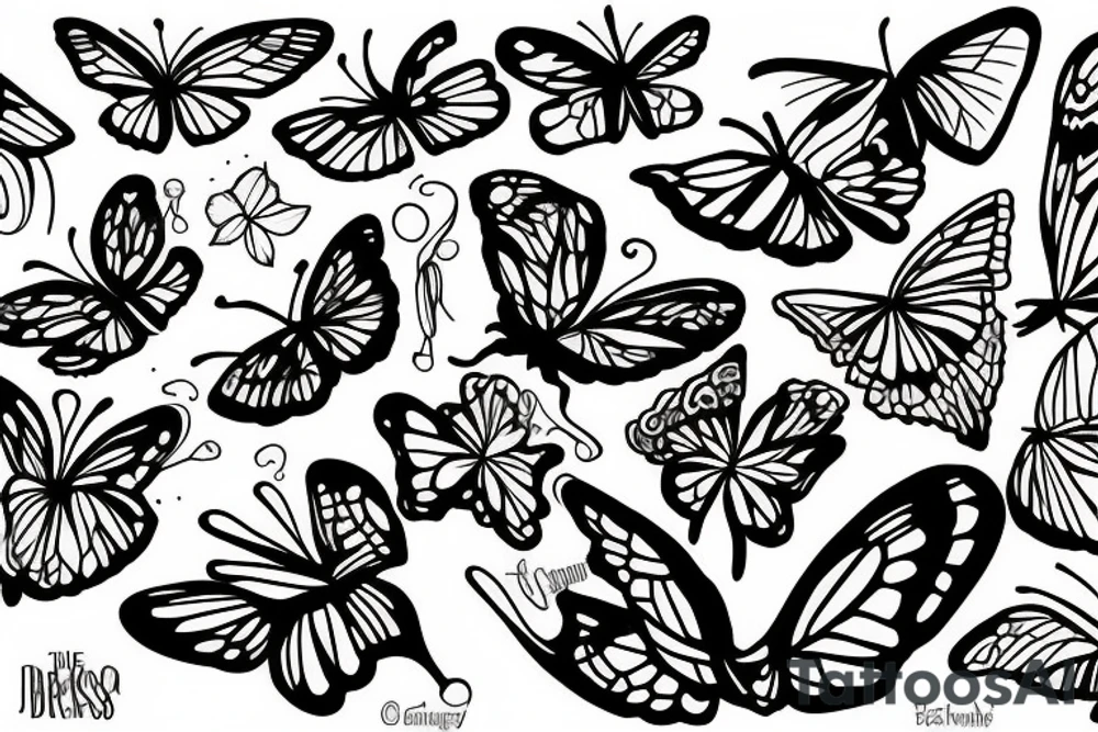 three butterflys next to eachother tattoo idea