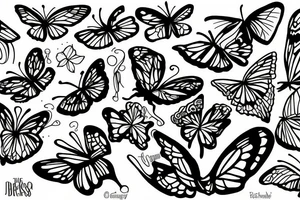 three butterflys next to eachother tattoo idea