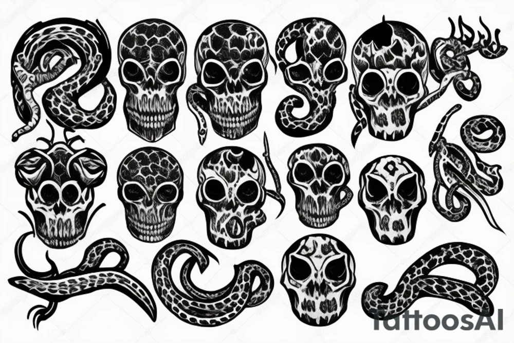 snake skull tattoo idea