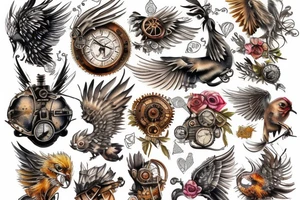 Griffin watercolor steampunk tattoo idea