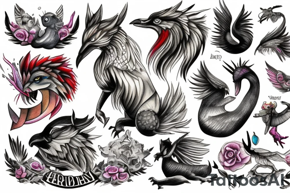 Griffin watercolor tattoo idea