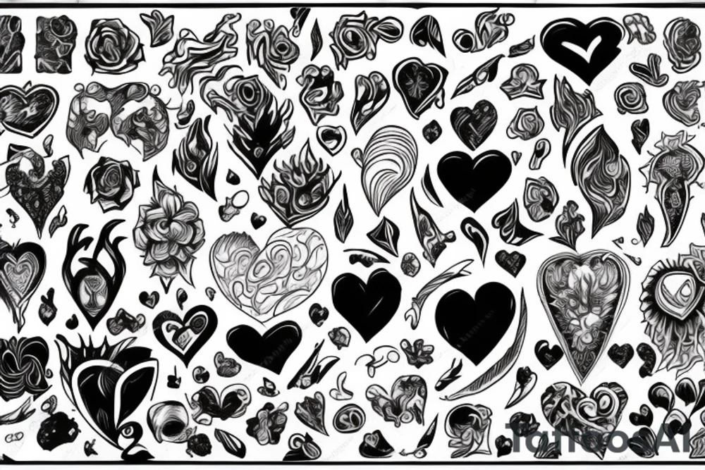 Fire heart tattoo idea