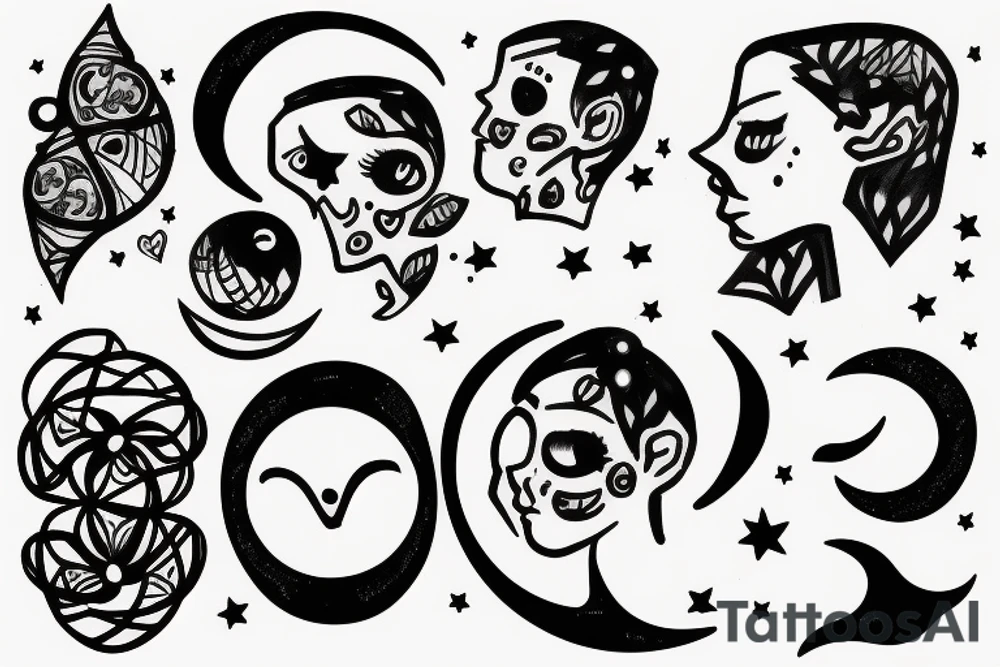 Boy with moon tattoo idea