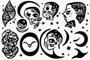 Boy with moon tattoo idea