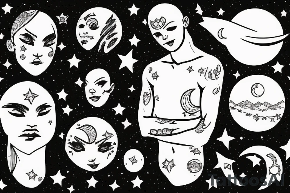 Boy with moon tattoo idea