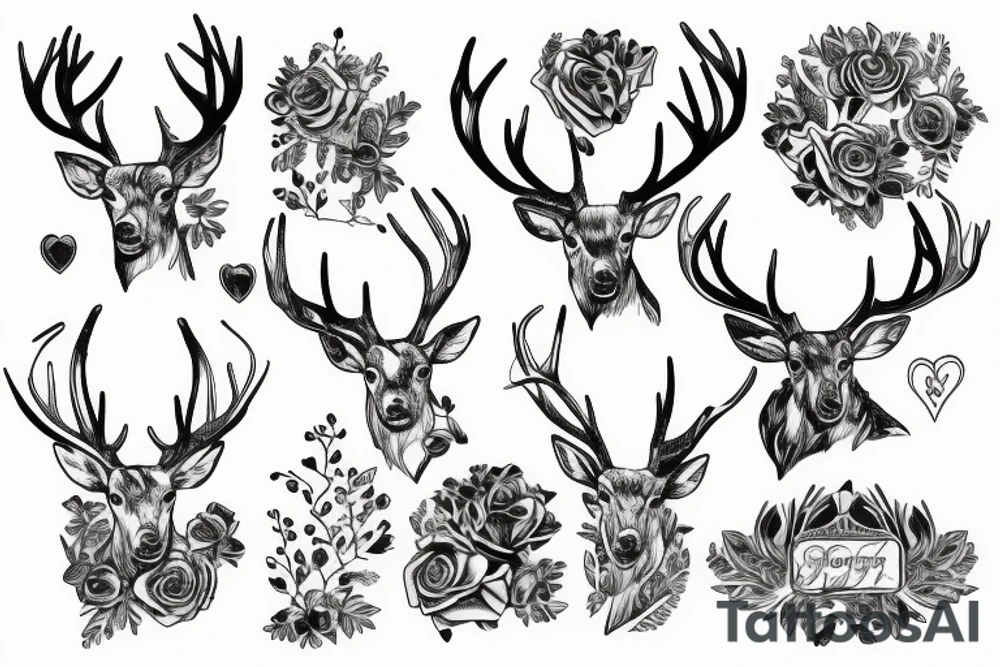 Stag with a key tattoo idea