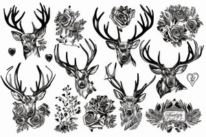 Stag with a key tattoo idea