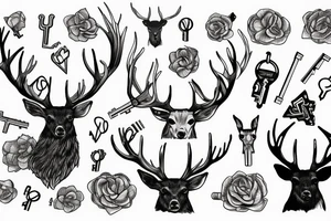 Stag with a key tattoo idea