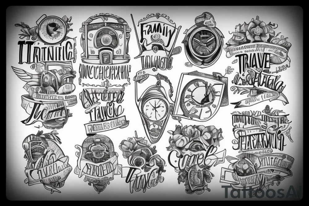 Family oriented tattoo that shows travel being important tattoo idea