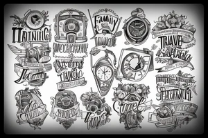 Family oriented tattoo that shows travel being important tattoo idea