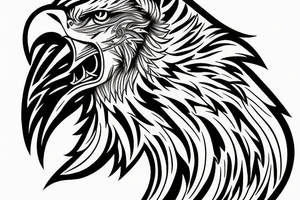 Arm sleeve Bald Eagle, lion, with wolf on motorcycle tattoo idea
