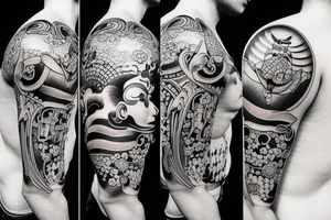 samurai and Achilles back tattoo tattoo idea