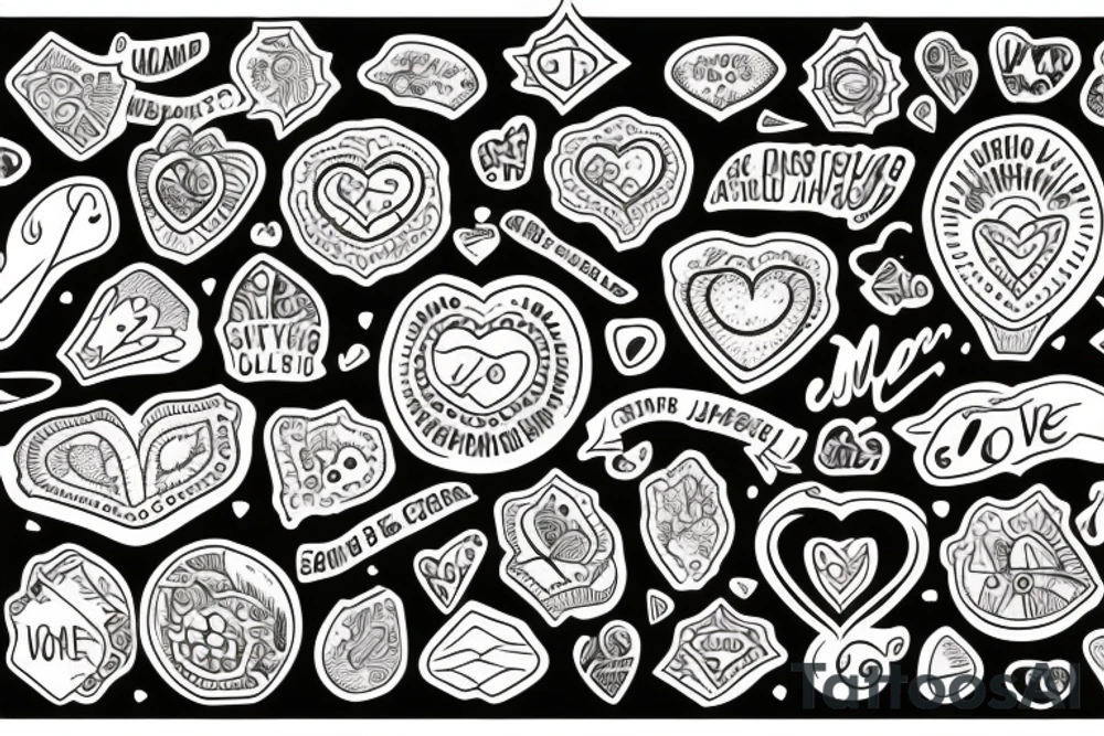 A mason jar filled with river stones and a label that says love everything. tattoo idea