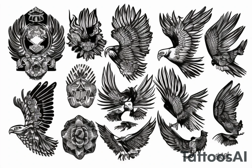 Stone Eagle water tattoo idea