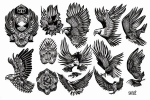 Stone Eagle water tattoo idea