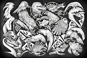 Stones, Eagle, Dream tattoo idea