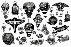 skydiver world family live tattoo idea