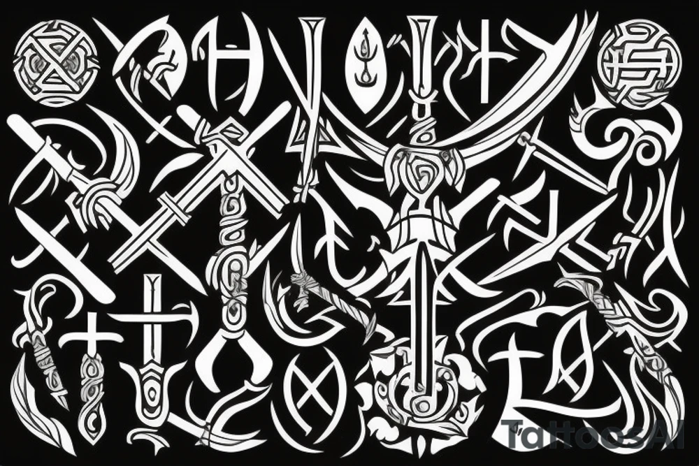 nordic rune sword tattoo idea