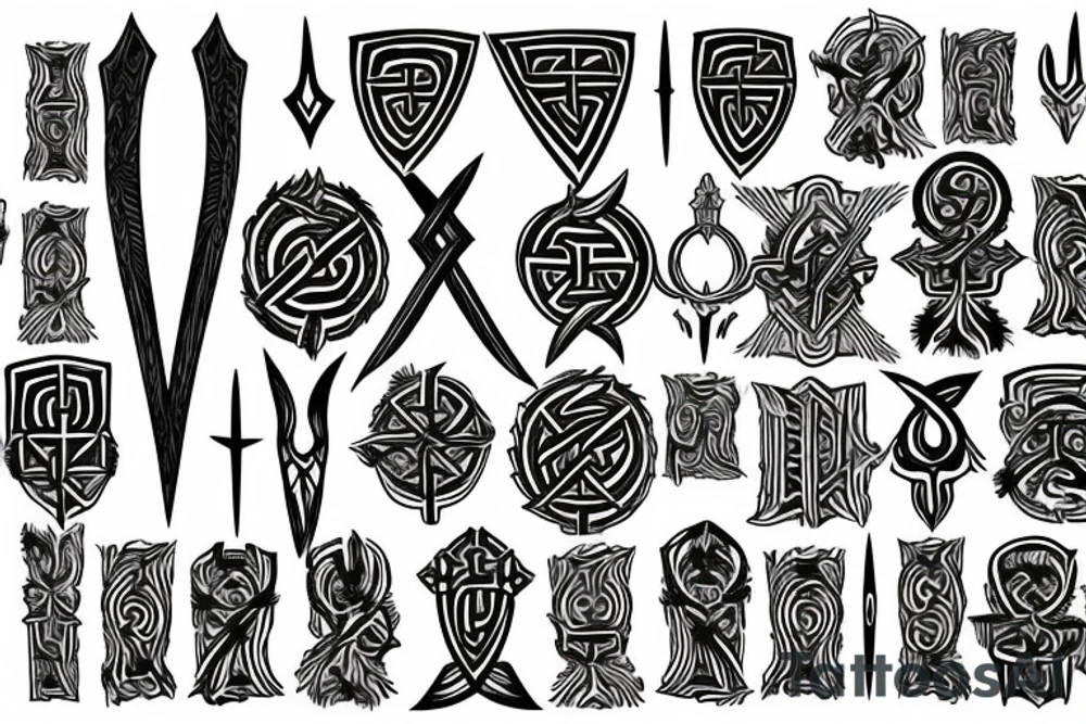 nordic rune sword tattoo idea